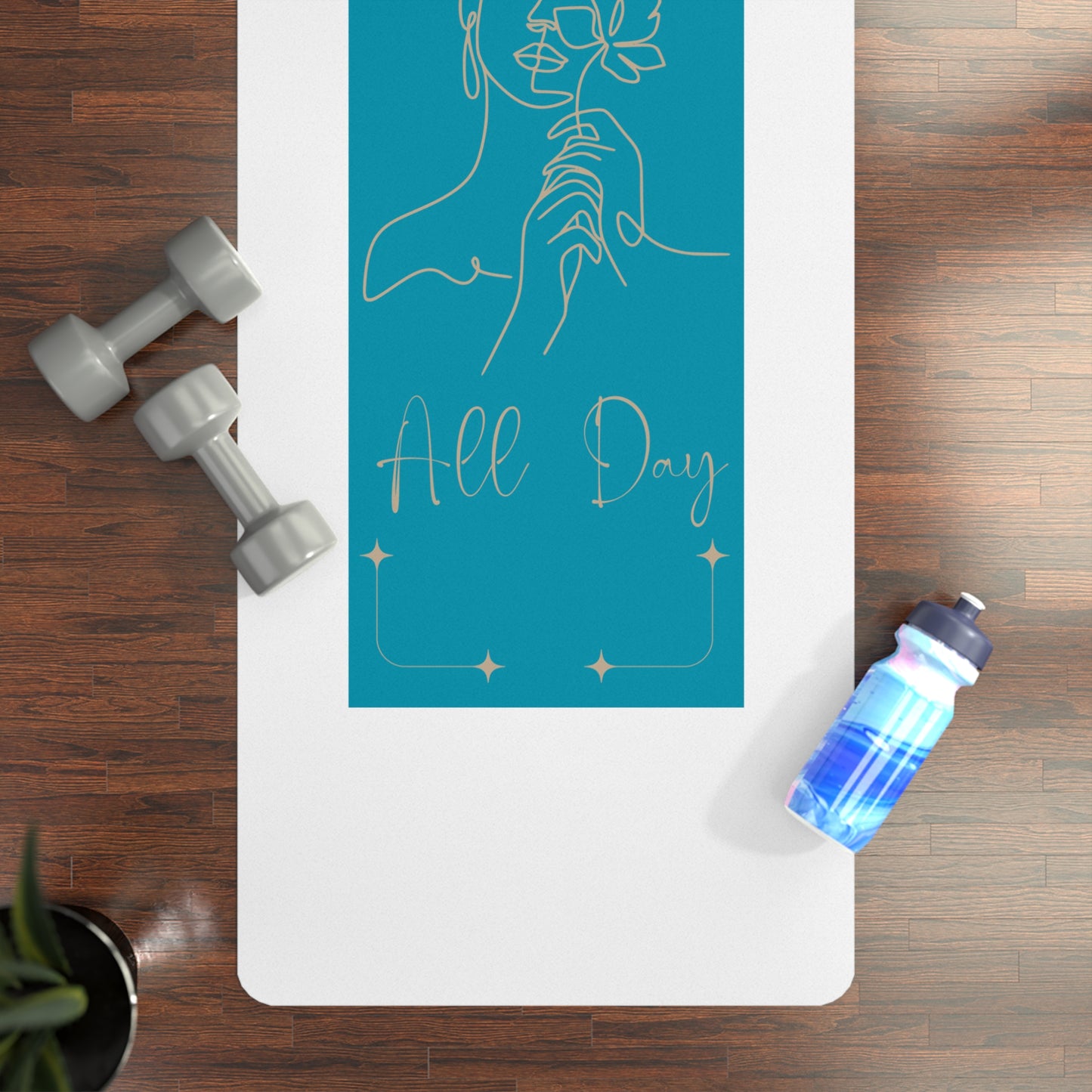 Namaste All Day Yoga Mat - Rubber Non-Slip Fitness Mat for Peaceful Practice