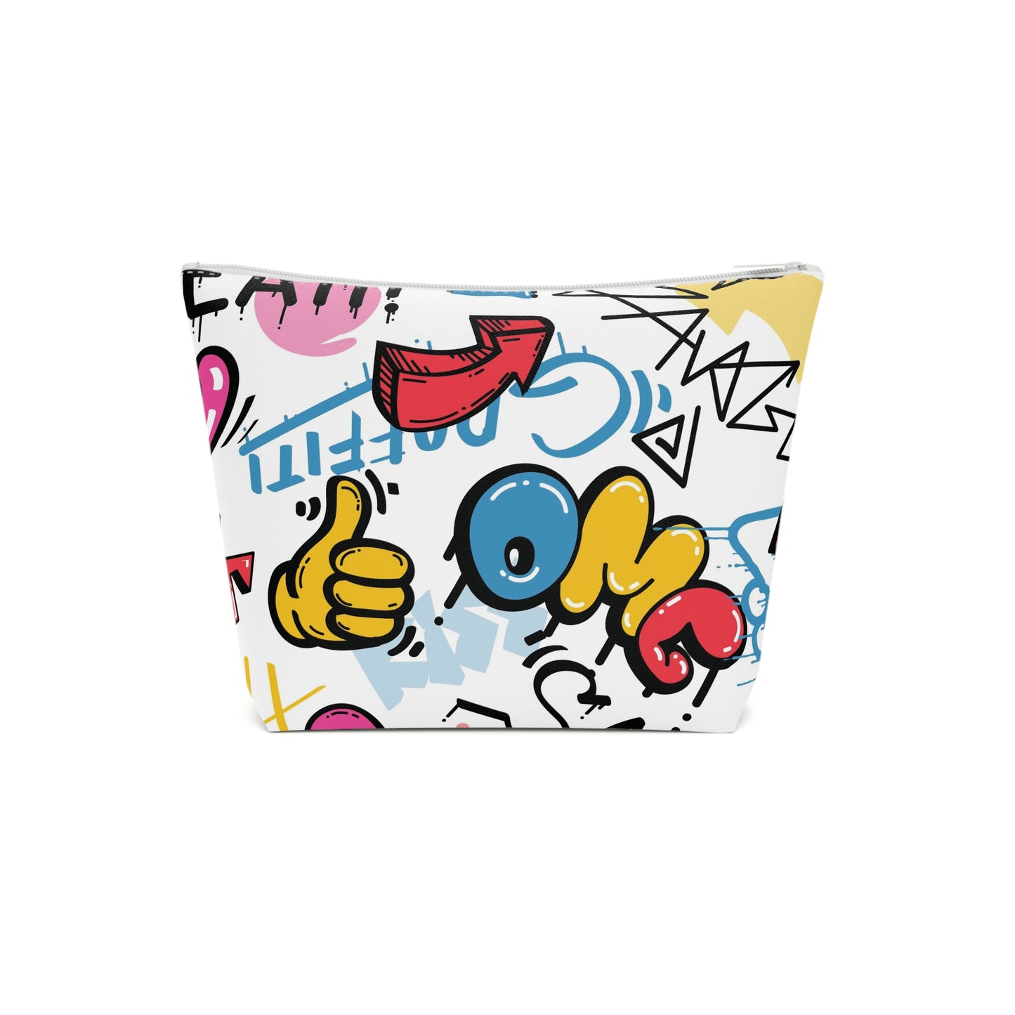 Colorful Graphic Cotton Cosmetic Bag - Fun and Expressive Travel Accessory