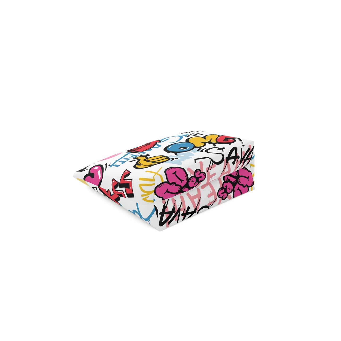 Colorful Graphic Cotton Cosmetic Bag - Fun and Expressive Travel Accessory