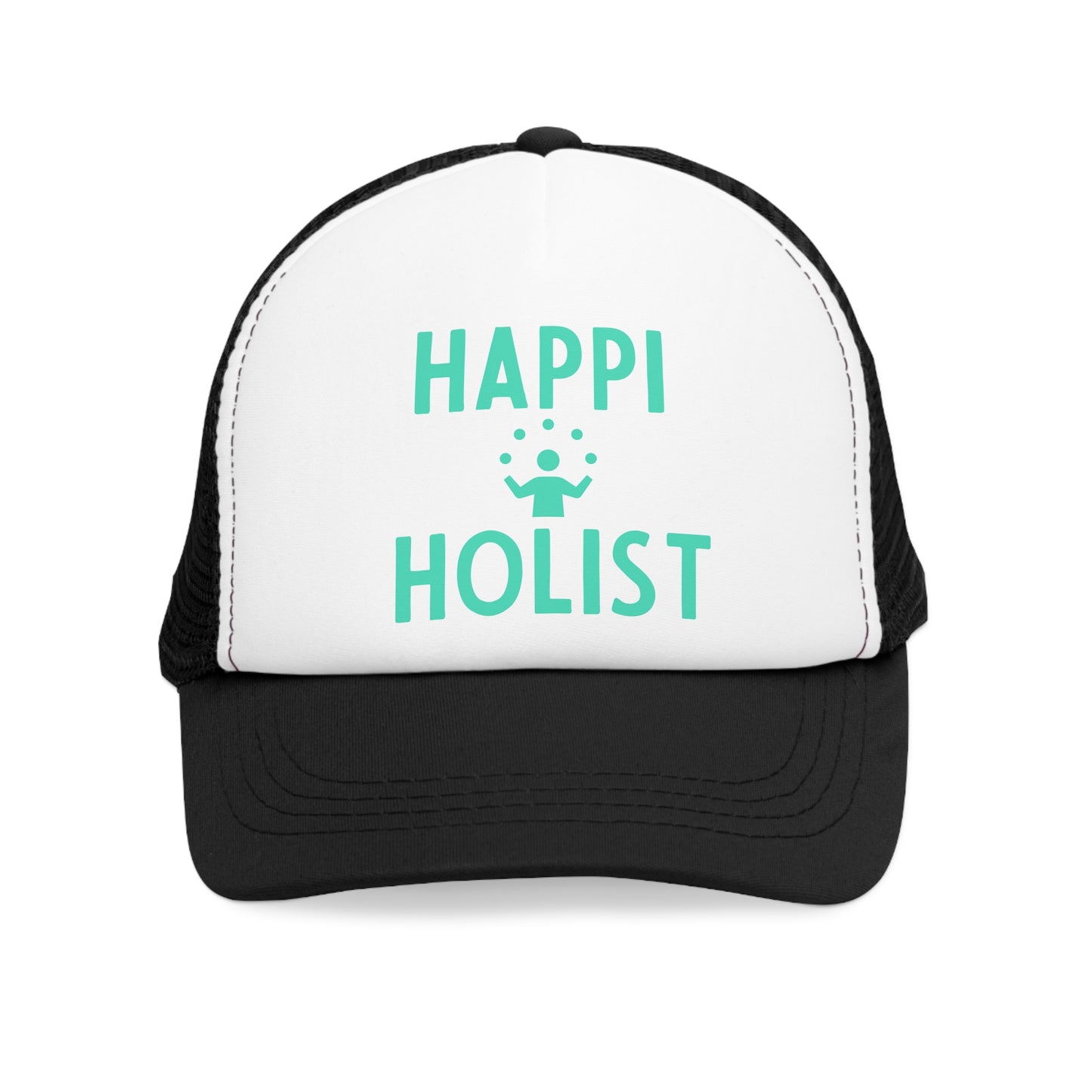 Happy Holist Mesh Cap | Trucker Hat for Wellness & Positivity | Gift for Mindfulness Enthusiasts, Summer Getaways, Outdoor Adventures