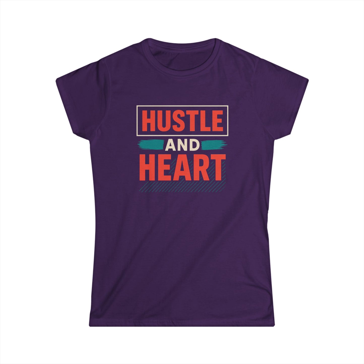 Motivational Women's Softstyle Tee - Hustle and Heart