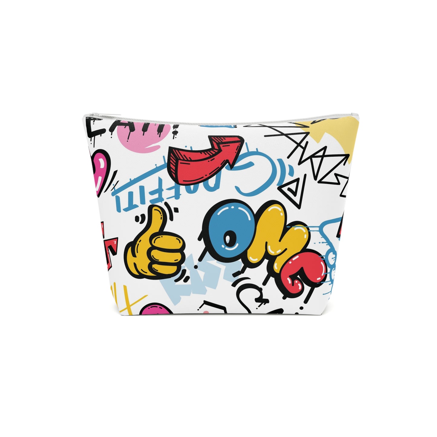 Colorful Graphic Cotton Cosmetic Bag - Fun and Expressive Travel Accessory