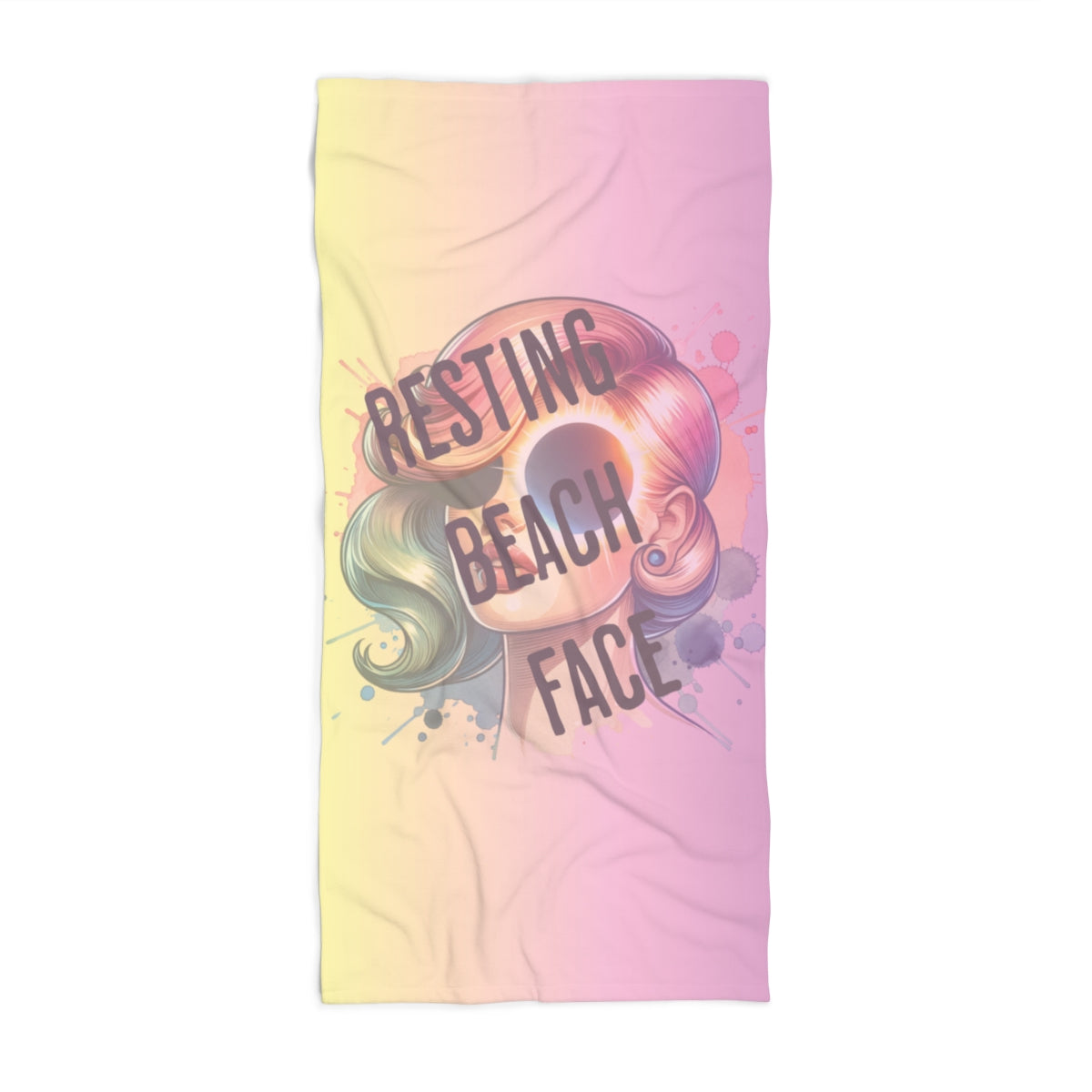 Resting Beach Face Beach Towel - Vibrant Summer Towel for Beach Lovers