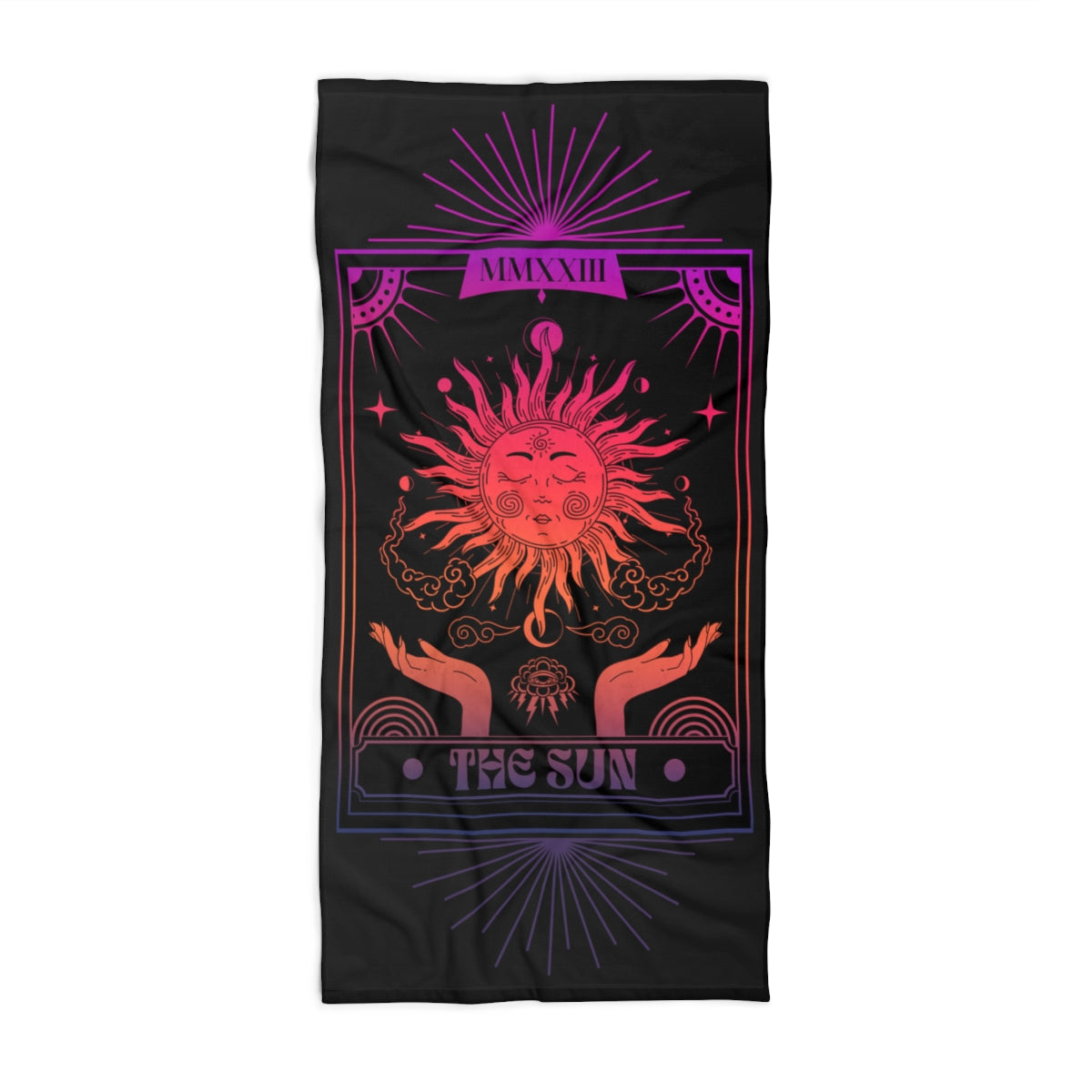 Mystical Sun Beach Towel - Vibrant Boho Design for Summer Days