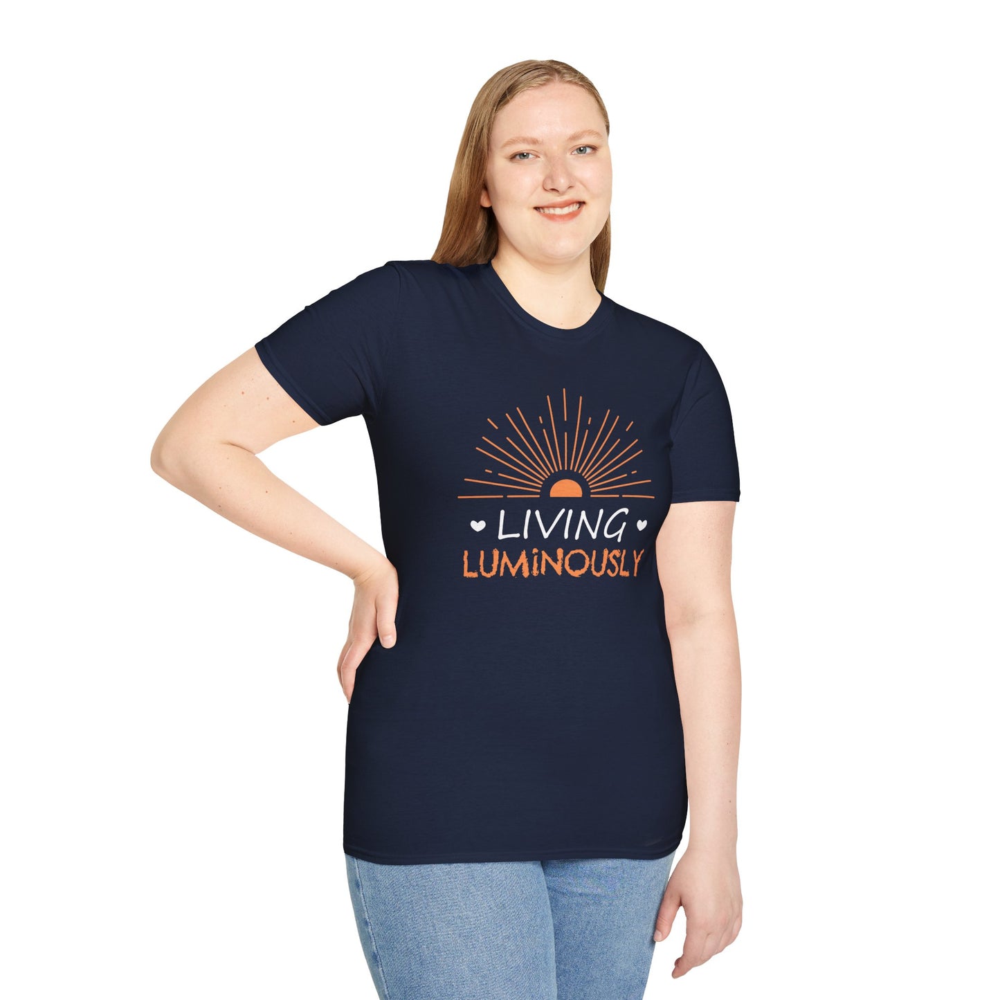 Living Luminously T-Shirt – Unisex Uplifting Tee for Bright, Intentional Living
