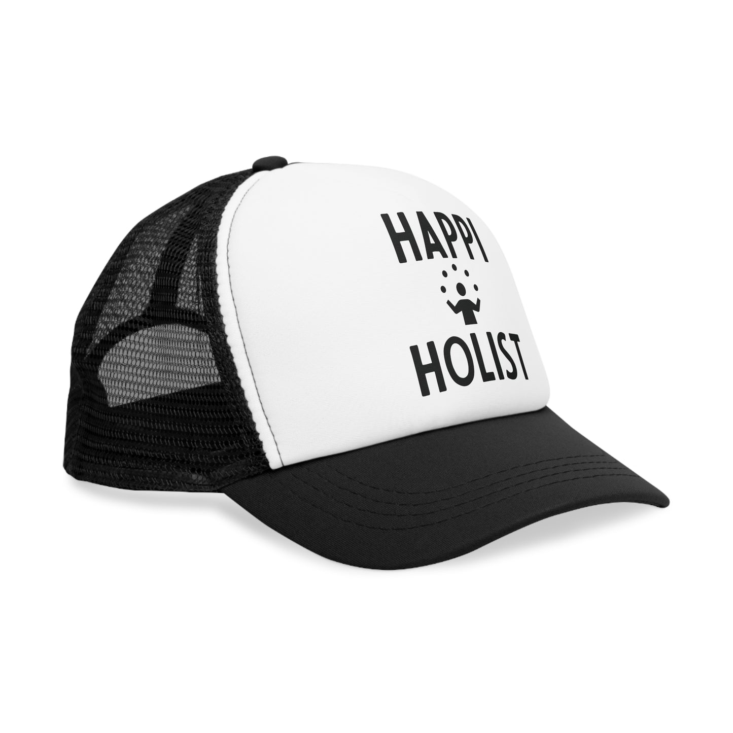 Happy Holist Mesh Cap, Trucker Hat for Wellness Lovers, Adventure Cap, Gift for Yogis, Outdoor Activities, Vacation Accessory