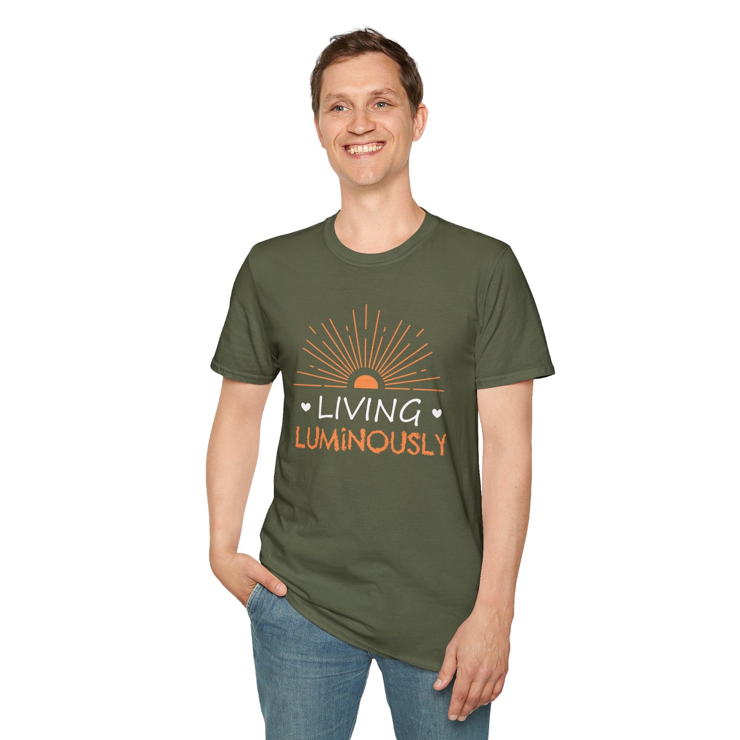 Living Luminously T-Shirt – Unisex Uplifting Tee for Bright, Intentional Living