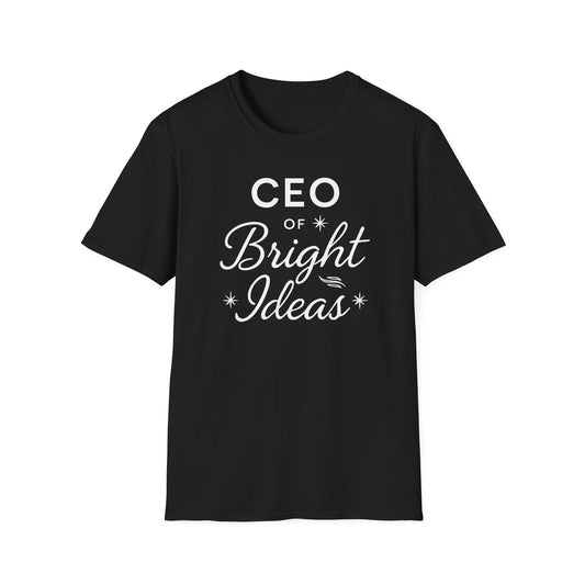 Innovator Unisex Softstyle T-Shirt - 'CEO of Bright Ideas' Big Thinker Energy Tee