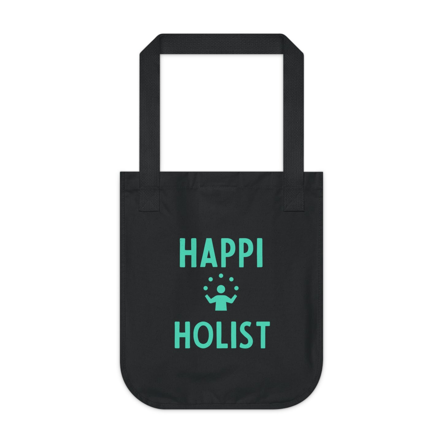 Eco-Friendly Tote Bag: ‘HAPPI HOLIST’ Design, Reusable Shopping Bag, Sustainable Gift, Earth Day, Holistic Lifestyle, Canvas Bag