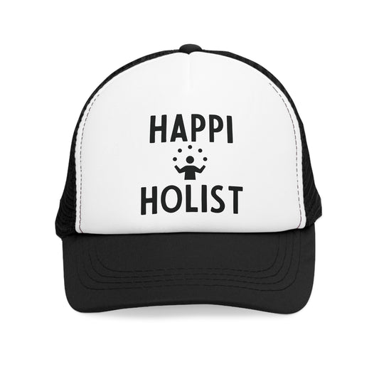 Happy Holist Mesh Cap, Trucker Hat for Wellness Lovers, Adventure Cap, Gift for Yogis, Outdoor Activities, Vacation Accessory