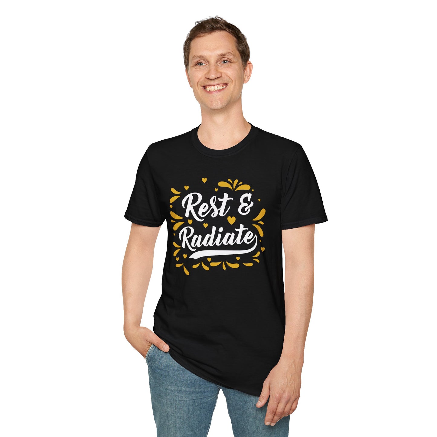 Rest & Radiate T-Shirt – Unisex Self-Care Tee for Peaceful Energy and Glow