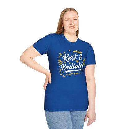 Rest & Radiate T-Shirt – Unisex Self-Care Tee for Peaceful Energy and Glow