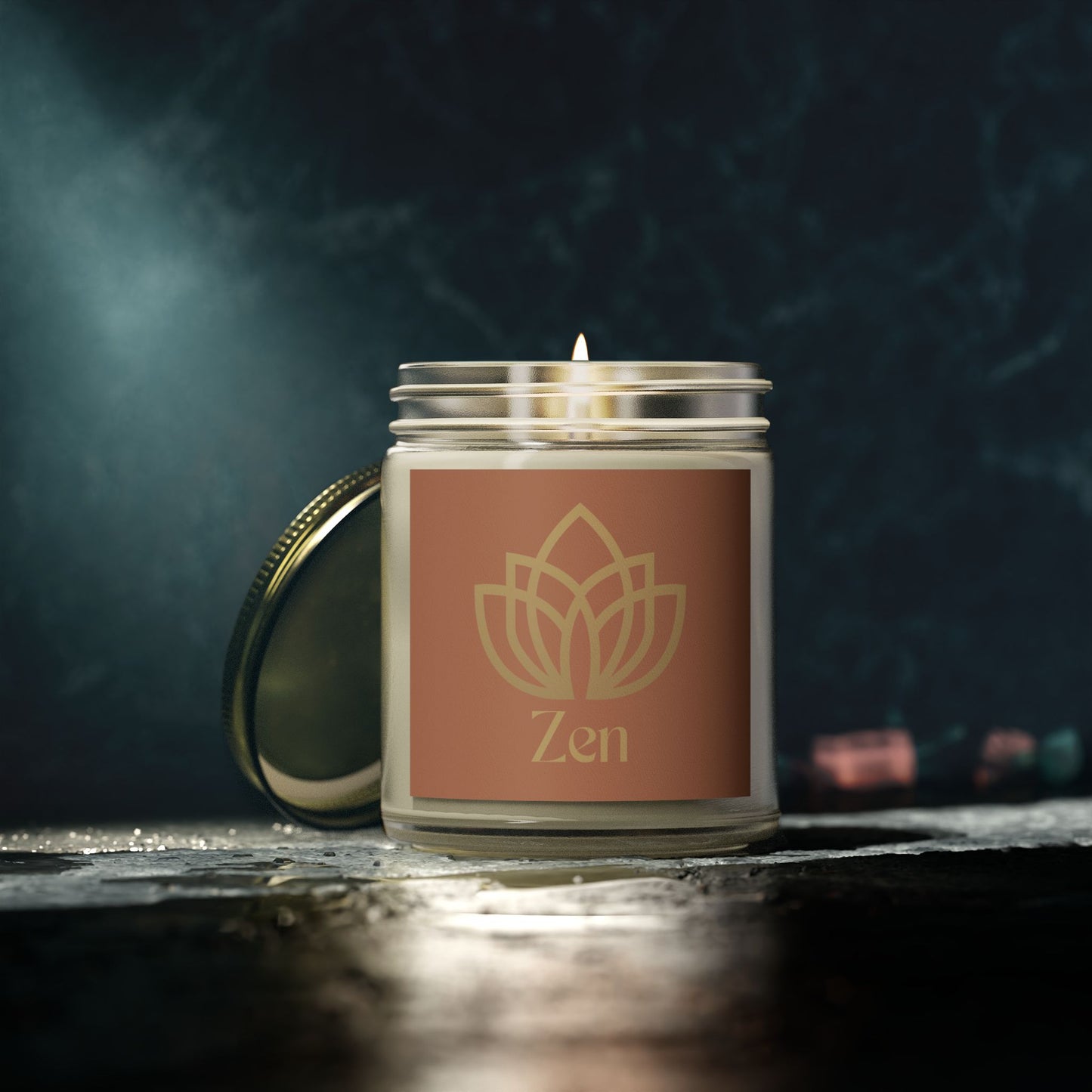 Zen Scented Candle – Coconut Apricot Wax (4oz, 9oz) for Relaxation and Serenity