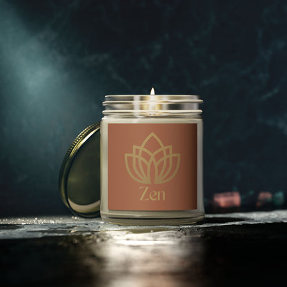 Zen Scented Candle – Coconut Apricot Wax (4oz, 9oz) for Relaxation and Serenity