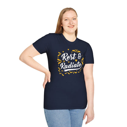 Rest & Radiate T-Shirt – Unisex Self-Care Tee for Peaceful Energy and Glow