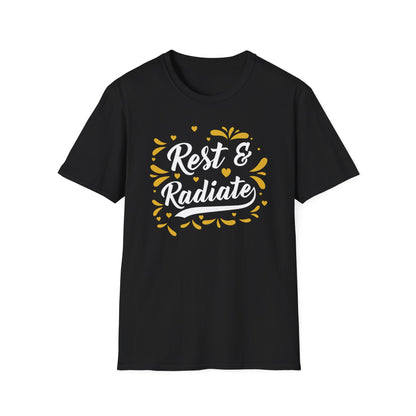 Rest & Radiate T-Shirt – Unisex Self-Care Tee for Peaceful Energy and Glow