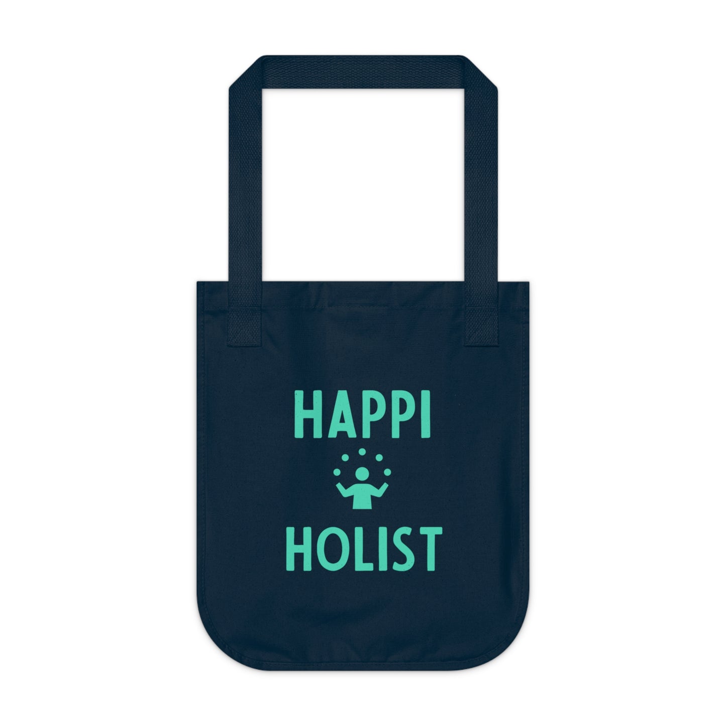 Eco-Friendly Tote Bag: ‘HAPPI HOLIST’ Design, Reusable Shopping Bag, Sustainable Gift, Earth Day, Holistic Lifestyle, Canvas Bag
