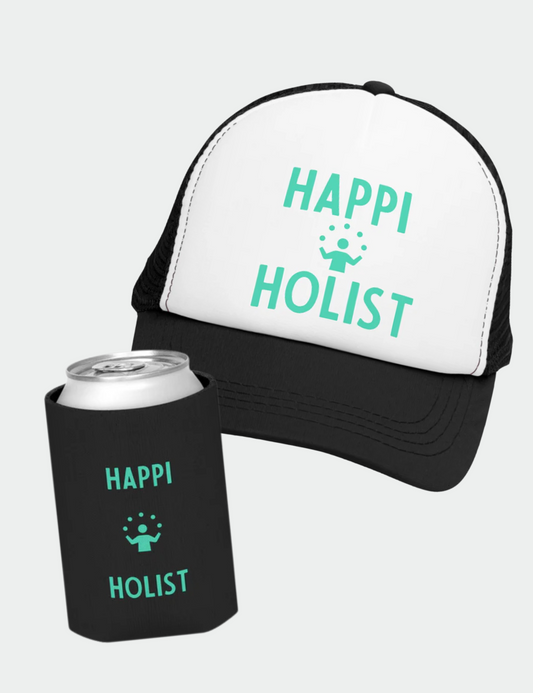 Happi Holist Ball Cap and Can Cooler Bundle